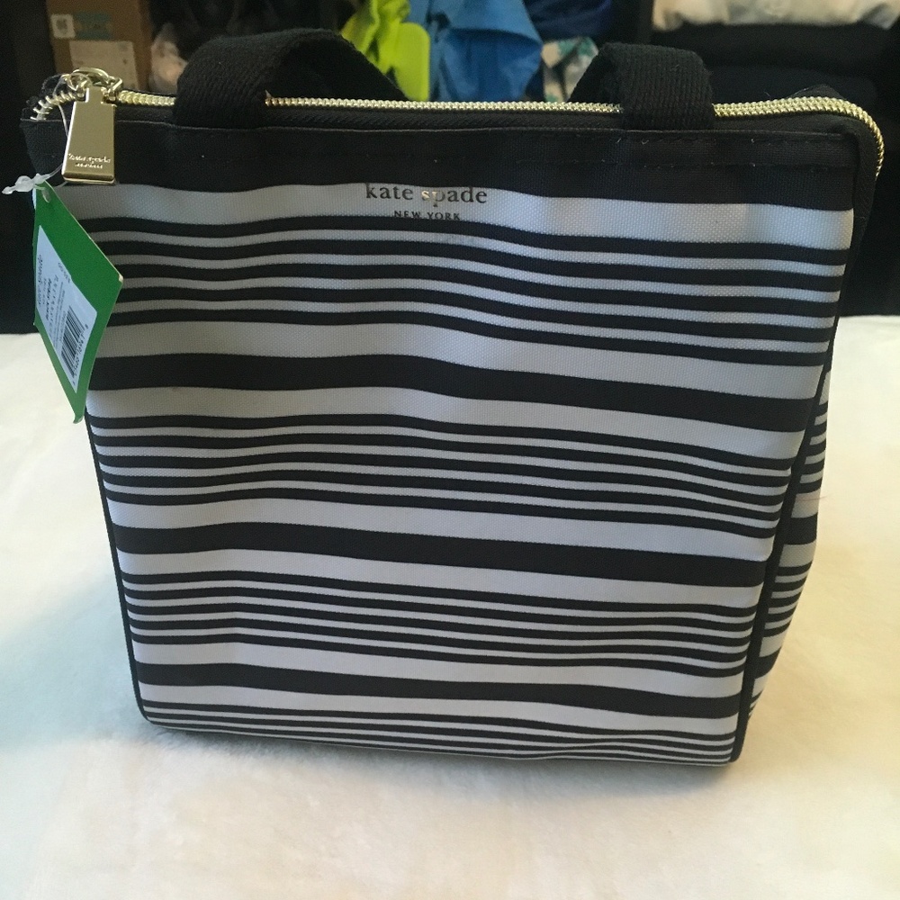 Kate Spade Black Stripe Lunch Bag